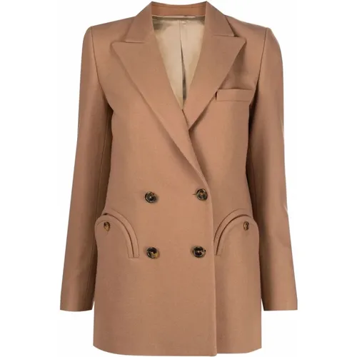 Double-Breasted Blazer in Camel , female, Sizes: XS, M - Blazé Milano - Modalova