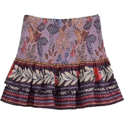 Smocked Lace Mini Skirt , female, Sizes: M - Farm Rio - Modalova