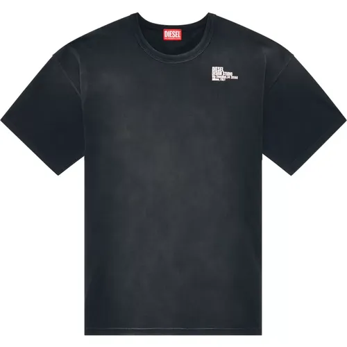 T-Shirt mit Mini-Design Studio-Print , Herren, Größe: M - Diesel - Modalova