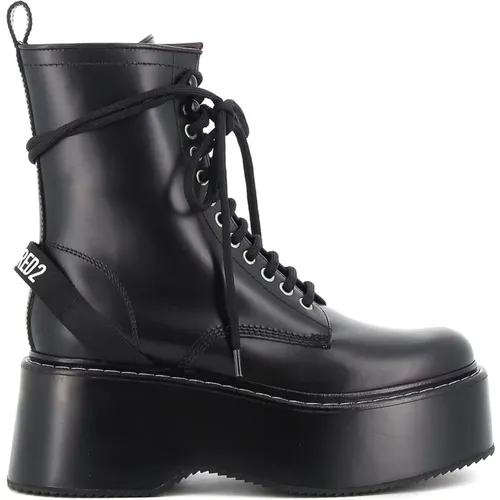 Lace Up Leather Boots , female, Sizes: 8 UK, 3 UK, 3 1/2 UK - Dsquared2 - Modalova