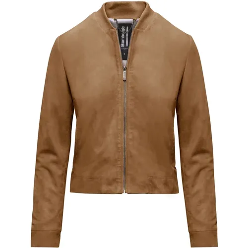 Twig Suede Leather Jacket , female, Sizes: 2XL, S, XL, XS, L - BomBoogie - Modalova