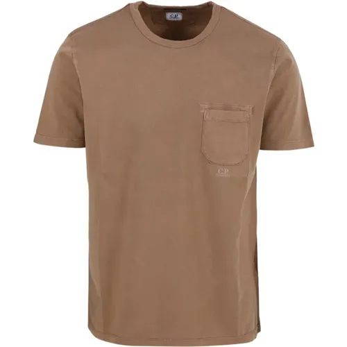 Graues Jersey Taschen T-Shirt , Herren, Größe: 2XL - C.P. Company - Modalova