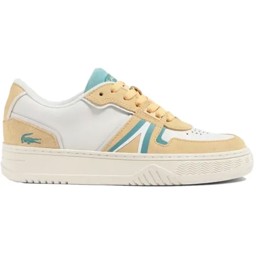 Handgefertigte Niedrige Sneakers Gelb/Off White , Damen, Größe: 38 EU - Lacoste - Modalova