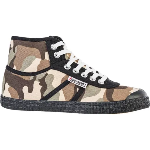 Camouflage Sneakers , Damen, Größe: 38 EU - Kawasaki - Modalova