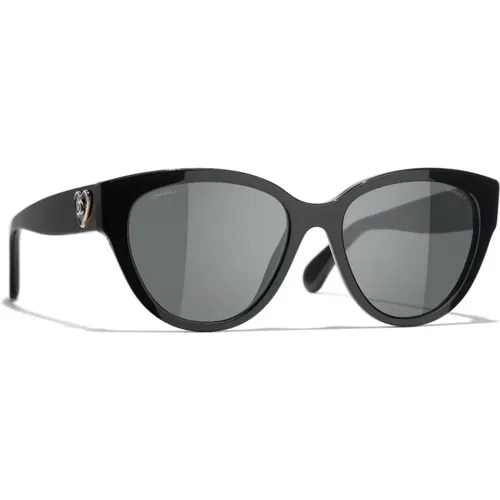Stilvolle Sonnenbrille mit Acetatrahmen und organischen Gläsern , Damen, Größe: 56 MM - Chanel - Modalova