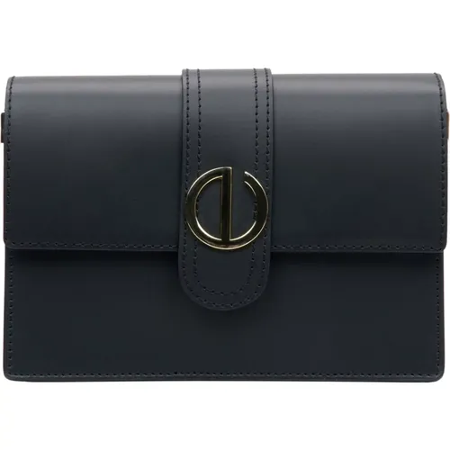 Damen Schwarze Italienische Lederhandtasche Er00114775 , Damen, Größe: ONE Size - Estro - Modalova