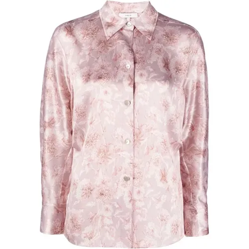 Sculpted Dahlia Langarmshirt Rosa , Damen, Größe: XS - Vince - Modalova