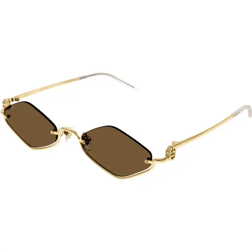 Gold Sunglasses with Original Accessories , female, Sizes: 53 MM - Gucci - Modalova