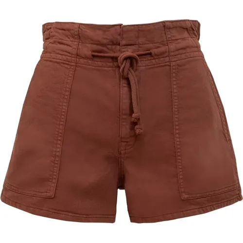 Braune Shorts mit Kordelzug und Taschen , Damen, Größe: S - BA&SH - Modalova