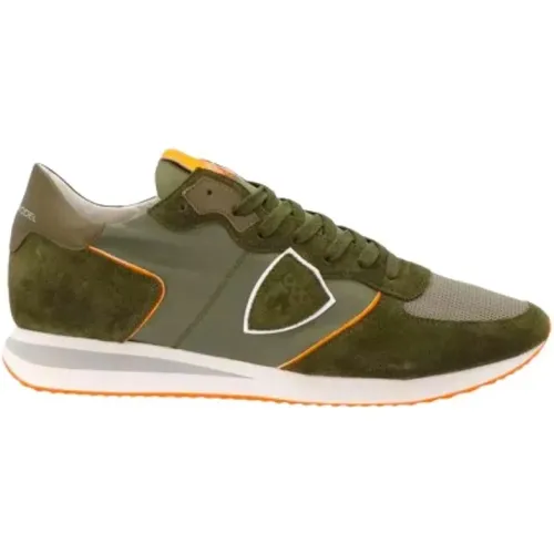 Mixed Suede Tropez Sneakers , male, Sizes: 9 UK, 8 UK - Philippe Model - Modalova