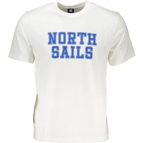 Baumwoll-Logo-Print-Kurzarm-Tee , Herren, Größe: S - North Sails - Modalova