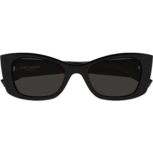 Schwarze Ss23 Sonnenbrille mit Logo - Saint Laurent - Modalova