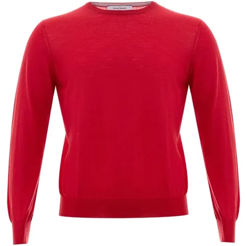 Roter Wolliger Eleganter Herrenpullover - Gran Sasso - Modalova