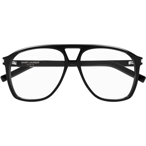 Vintage Pilot Style Eyeglasses , unisex, Sizes: 58 MM - Saint Laurent - Modalova