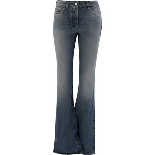 Boot-Cut Damen Jeans , Damen, Größe: W27 - Off White - Modalova