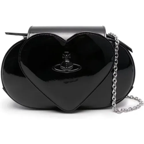 Schwarze Leder Kettenschultertasche - Vivienne Westwood - Modalova