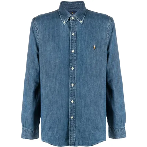 Logo Denim Shirt , male, Sizes: S - Ralph Lauren - Modalova