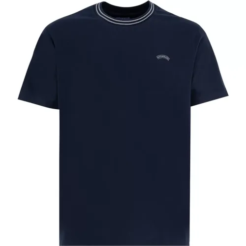 Mens Crew-neck T-shirt with Contrasting Stripes , male, Sizes: M, 2XL, XL, L - PAUL & SHARK - Modalova
