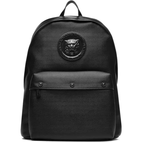 Schwarzer Rucksack mit Frontlogo - Just Cavalli - Modalova