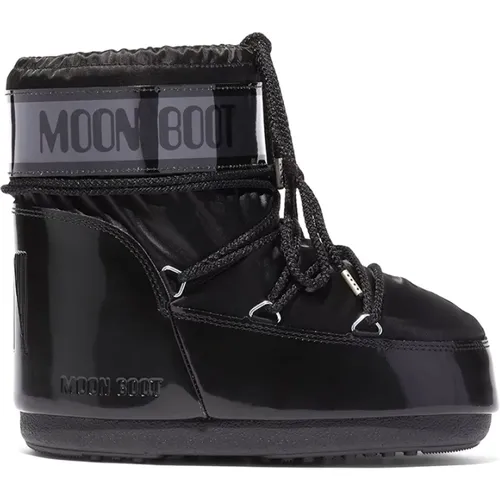 Schwarze Wasserdichte Low Glance Stiefel , Damen, Größe: 36 EU - moon boot - Modalova