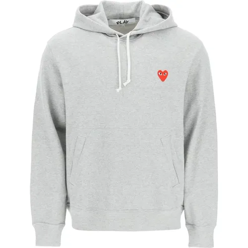 Heart Patch Hoodie Sweatshirt , male, Sizes: XL, L - Comme des Garçons Play - Modalova