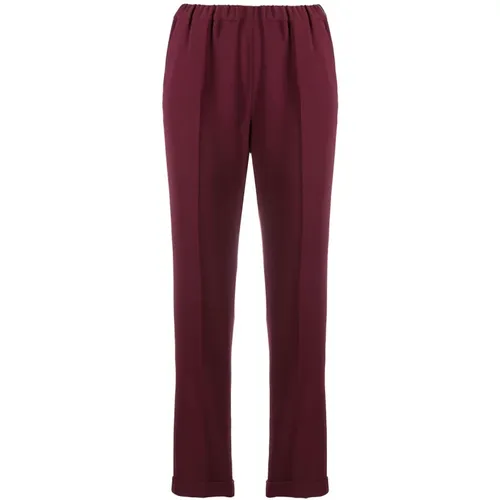 Bordeaux Straight-Leg Trousers , female, Sizes: M - Alberto Biani - Modalova