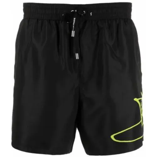 Strandbekleidung Shorts mit Graffiti-Schnürsenkeln und elastischem Bund - Balmain - Modalova