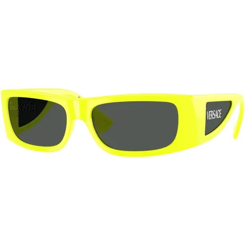 Stilvolle Sonnenbrille mit schwarzem Rahmen,Stilvolle Sonnenbrille in Blauverlauf,Stilvolle Sonnenbrille in Schwarzton,Stylische Sonnenbrille Ve4482 G - Versace - Modalova