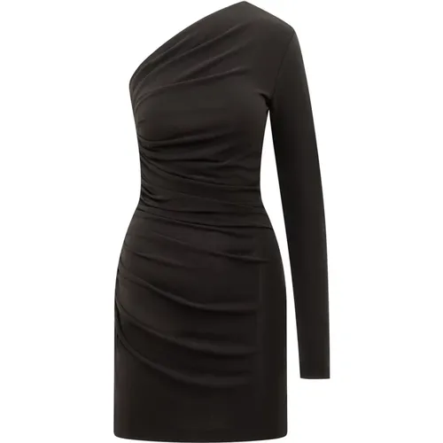 Schwarzes Ein-Schulter Partykleid,Schwarzes One-Shoulder-Kleid mit Drapiertem Detail - Dsquared2 - Modalova