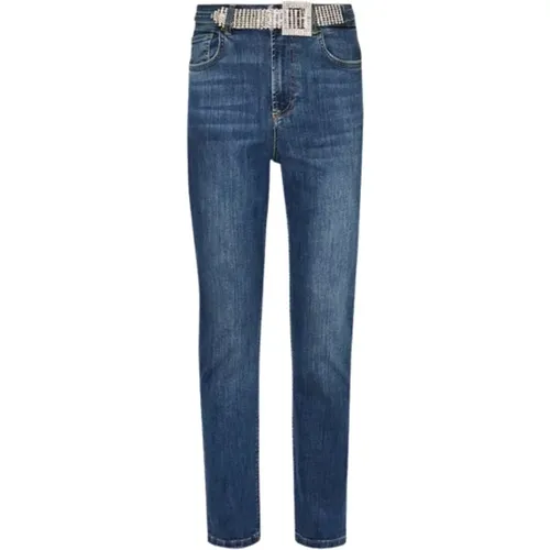 Women's Rhinestone Belted Jeans , female, Sizes: W30, W27, W29 - Liu Jo - Modalova