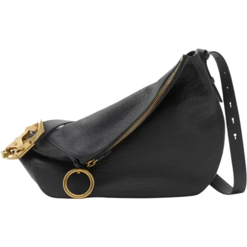 Medium Leather Shoulder Bag with Gold Buckle , female, Sizes: ONE SIZE - Burberry - Modalova