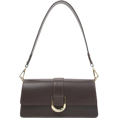 Women's Dark Handbag made of Premium Italian Leather Er00116378 , female, Sizes: ONE SIZE - Estro - Modalova