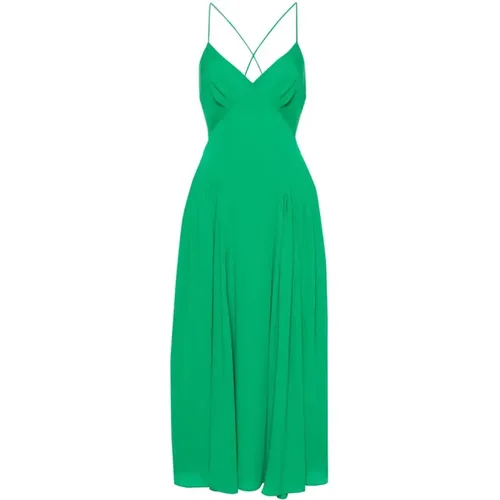 Grünes Strappy Midi Kleid , Damen, Größe: 2XS - Self Portrait - Modalova