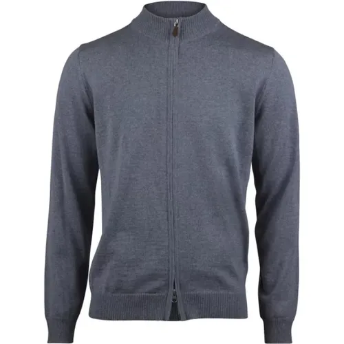 Graue Merino-Zip-Strickjacke , Herren, Größe: 2XL - Stenströms - Modalova