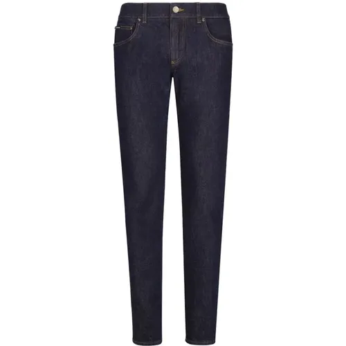 Indigo Stretch Denim Jeans , male, Sizes: XS, S, L, M - Dolce & Gabbana - Modalova