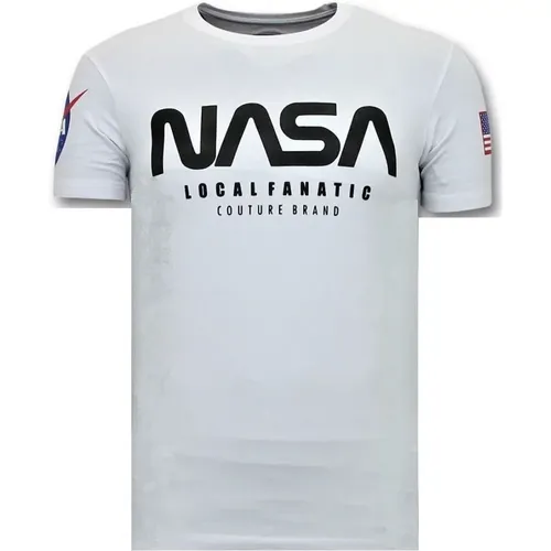 T-Shirt Männer mit Push - Nasa Amerikanische Flagge Pullover , Herren, Größe: XL - Local Fanatic - Modalova