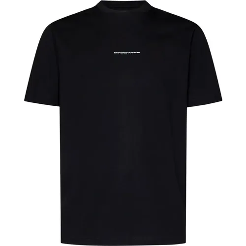 Schwarze T-Shirts und Polos mit Logo-Print , Herren, Größe: L - Emporio Armani - Modalova