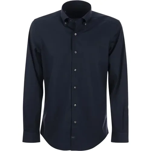Stretch French Collar Shirt , male, Sizes: XL, 4XL, 2XL, L, 3XL, S - Fay - Modalova