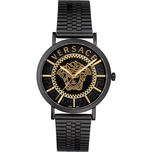 V-Essential Edelstahl Uhr , Herren, Größe: ONE Size - Versace - Modalova