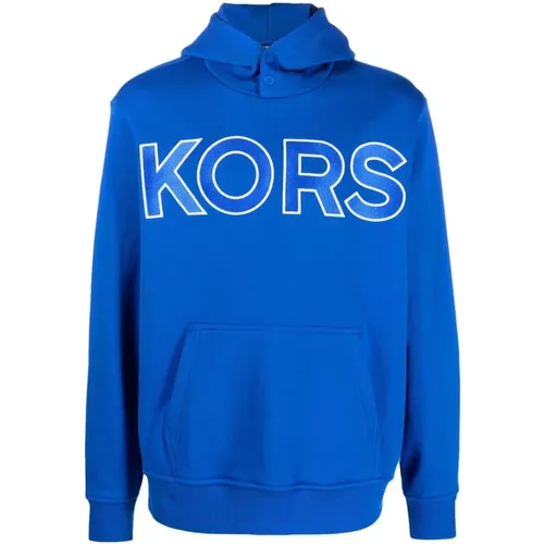 Blaue Oversized Kapuzenpullover , Herren, Größe: M - Michael Kors - Modalova