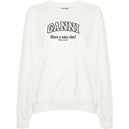 Sweatshirt mit Logo-Print , Damen, Größe: S - Ganni - Modalova