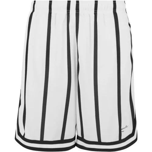 Mesh Shorts aus weißem Polyester , Herren, Größe: L - Karl Kani - Modalova