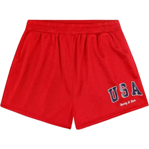 Rote Mesh-Shorts Sporty & Rich - Sporty & Rich - Modalova