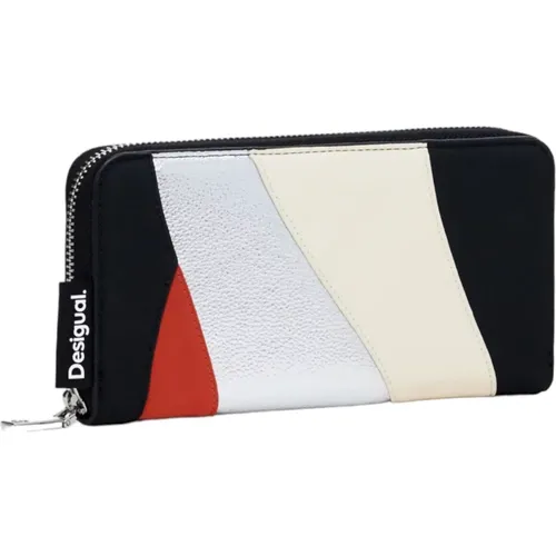 Silver Zippered Wallet - Fall/Winter Style , female, Sizes: ONE SIZE - Desigual - Modalova