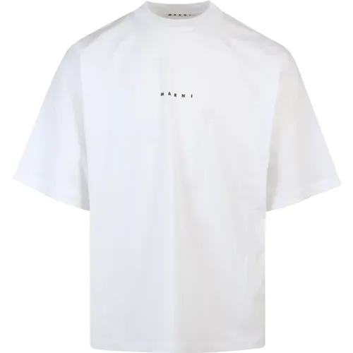 Logo Print Cotton T-Shirt , male, Sizes: XS, M, S, L, XL - Marni - Modalova
