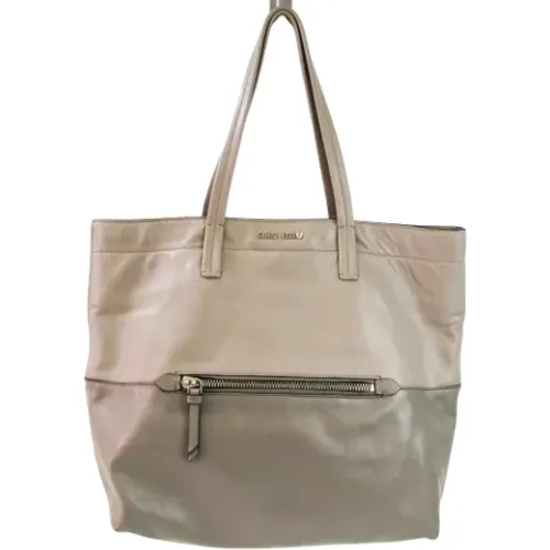 Leather Tote Bag , female, Sizes: ONE SIZE - Miu Miu Pre-owned - Modalova