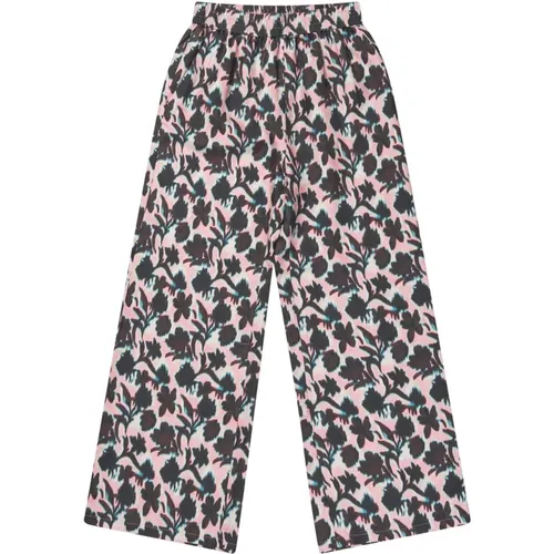 Elegant Silk Rose Print Trousers , female, Sizes: S, 2XS, XL, L, XS, M - Munthe - Modalova