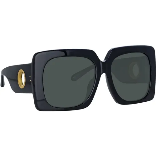Rebellischer Stil Oversize Quadratische Sonnenbrille , Damen, Größe: 61 MM - Linda Farrow - Modalova