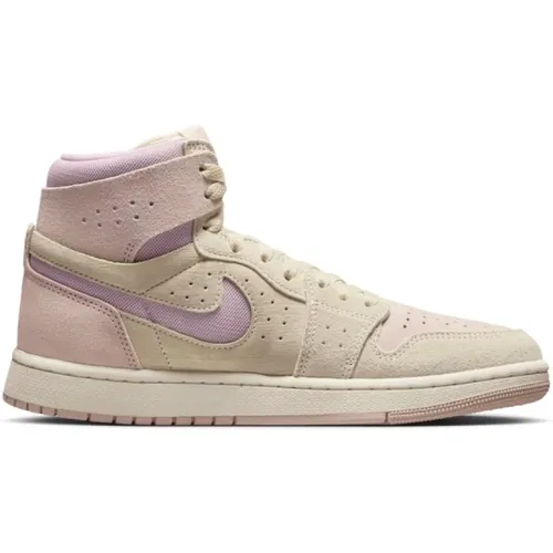 Beige Leder Sneakers mit Eingebettetem Logo , Damen, Größe: 36 1/2 EU - Nike - Modalova