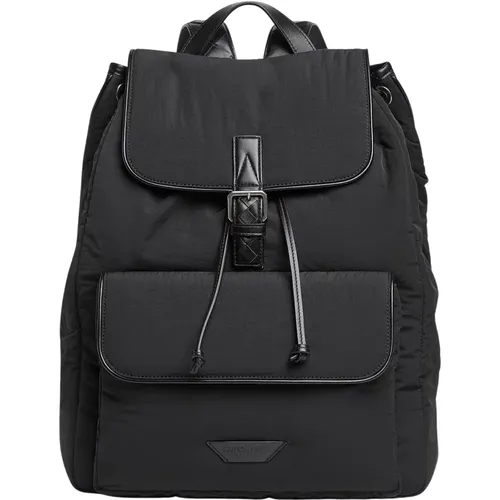 Nylon Backpack with Leather Details , male, Sizes: ONE SIZE - Bottega Veneta - Modalova